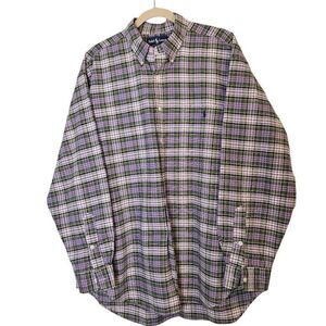 Ralph Lauren "Big Shirt" purple/green/blk, L. #914